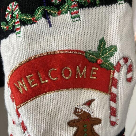 Hansel & Gretel Stylish Xmas Christmas Sweater Vest Medium 8-10 Gingerbread Hous - Picture 10 of 12